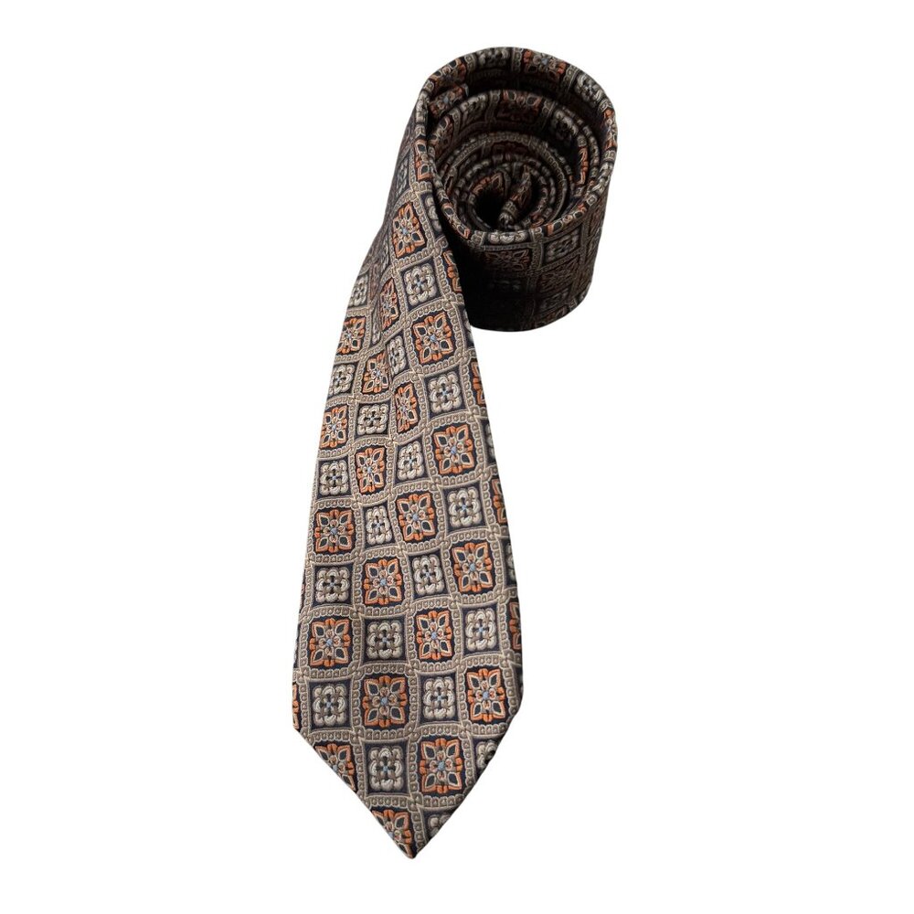 Jos. A. Bank Reserve 100% Silk Necktie Geometric Floral Pattern